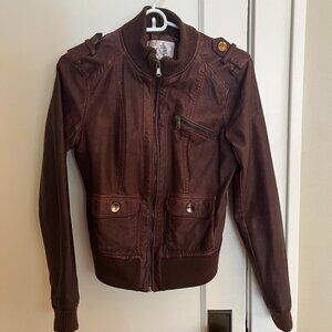 Brown/red motorcycle jacket